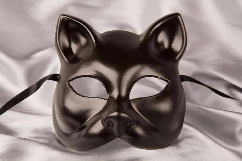 Black cat Venetian mask for masquerading