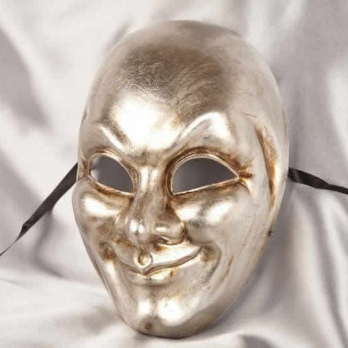 silver Full Face Plain Joker Masquerade Masks