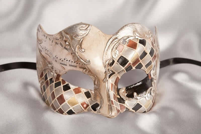 Joker Mosaic - Half Faced Joker Masks with Silver Leaf