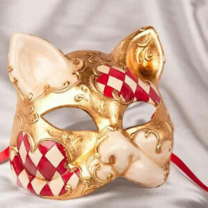 Gatto Scacchi – Venetian Cat Masks Check Design | 5 Colours