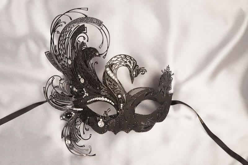 Ladies black luxury ball mask