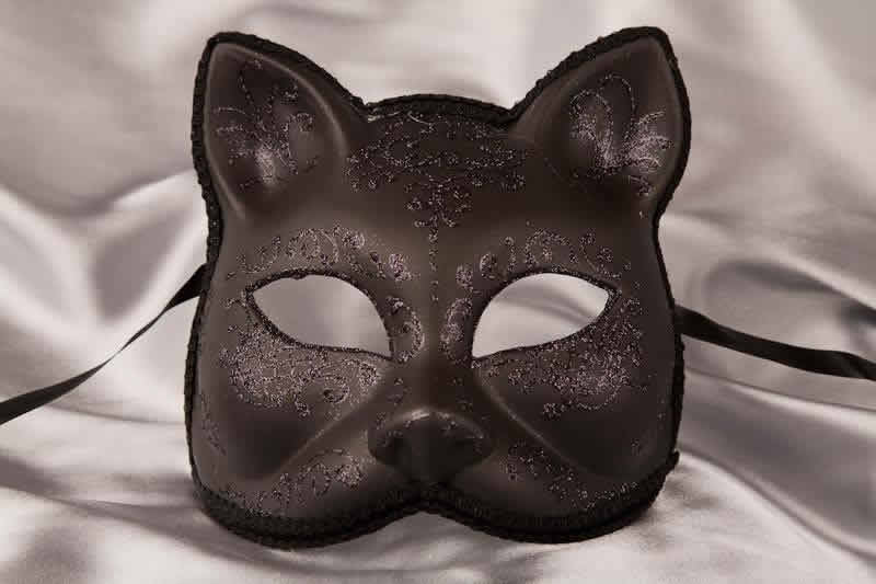 Black Cat Venetian masquerade mask