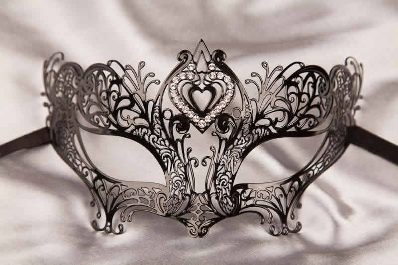 black lace metal masquerade mask