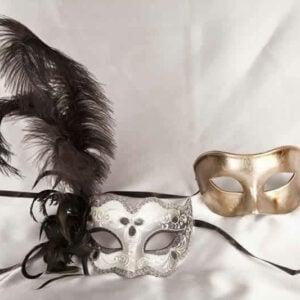 two black silver masquerade masks