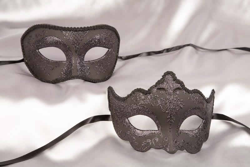 couples ball masks - black