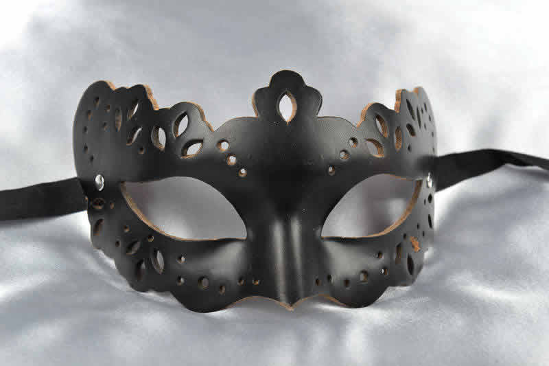 black leather lace mask