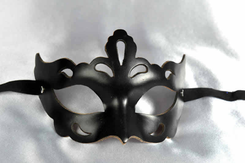 black leather ball mask