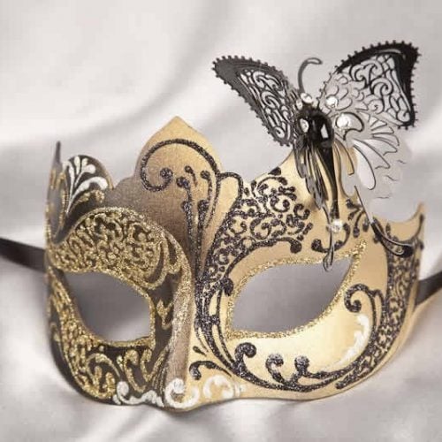 black gold butterfly ball mask