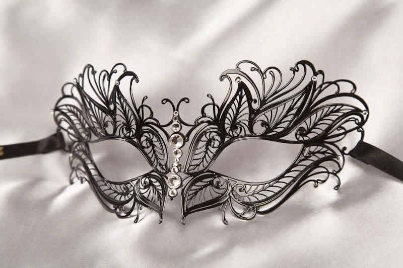 black lace metal luxury mask