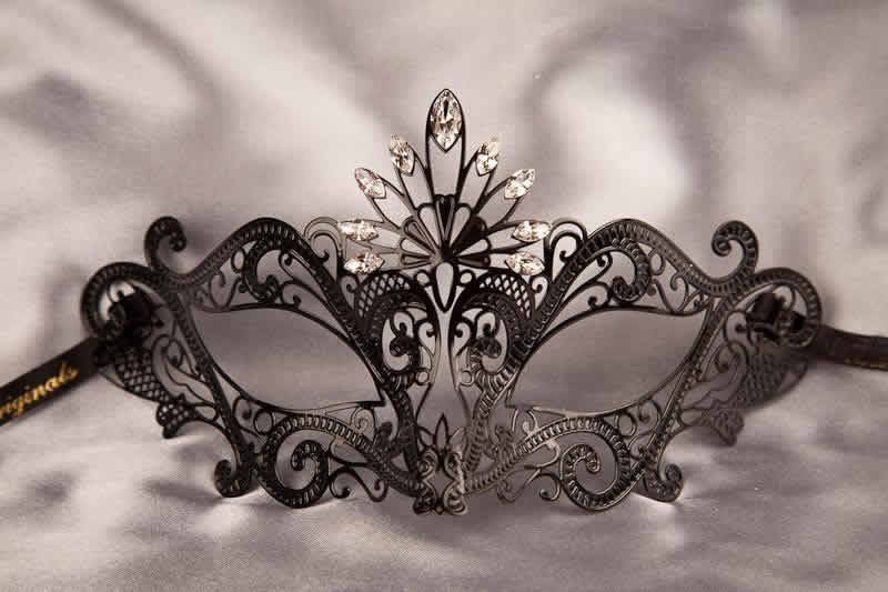 black lace metal masks for women