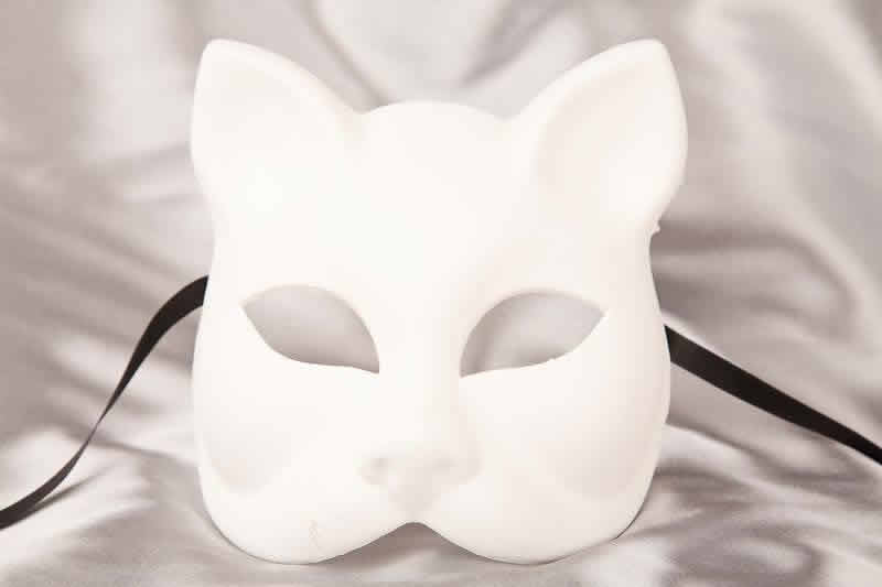 Gatto Grezzo - Blank White Animal Cat Masks for Decorating - Just