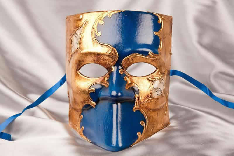 Venice carnival mask - Bauta blue