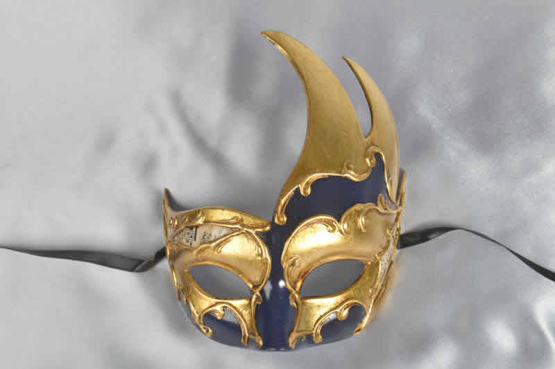 blue swan shaped carnival mask