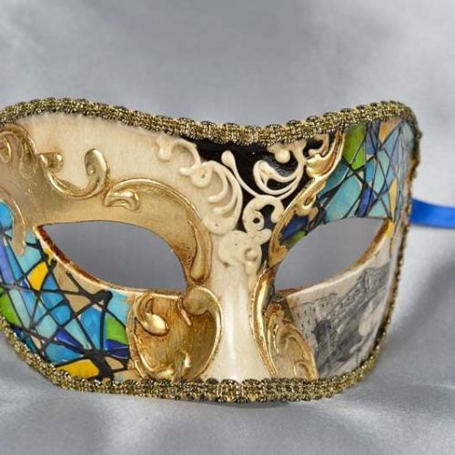 Blue Mask with Venetian Scenes