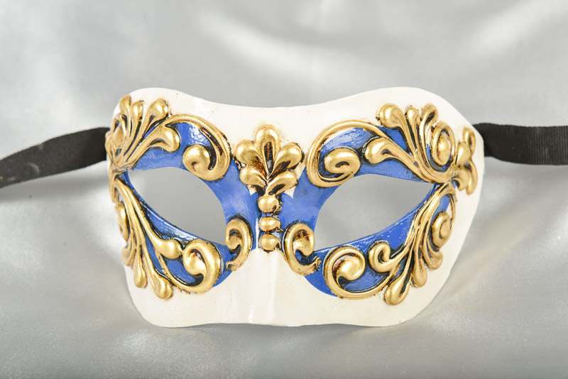 Venetian mask Colombina Occhi in blue