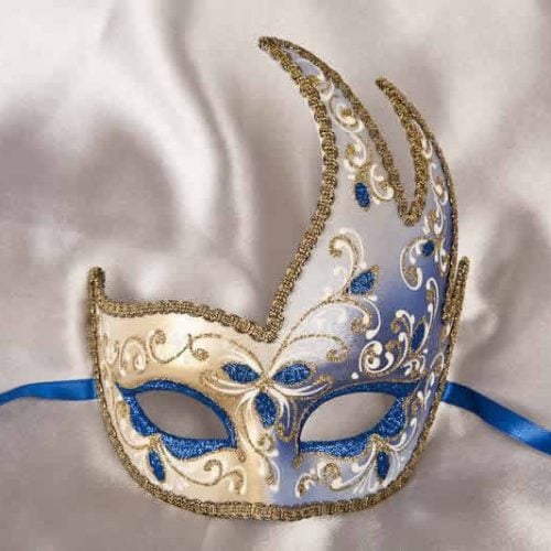 Blue swan carnival mask