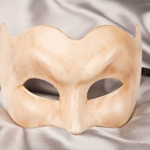 Joker face masquerade mask in one solid colour - cream