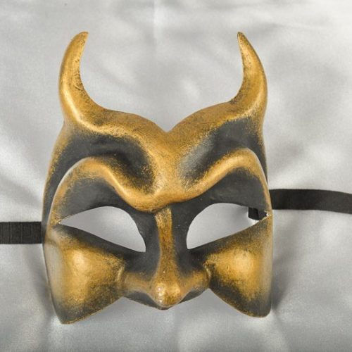 Bronze Diavolo masquerade ball mask