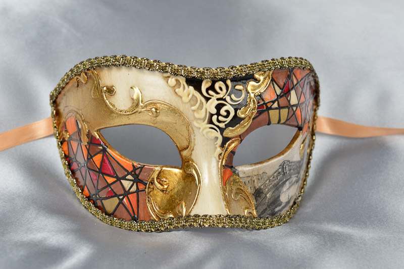 Rust Mask with Venetian Scenes