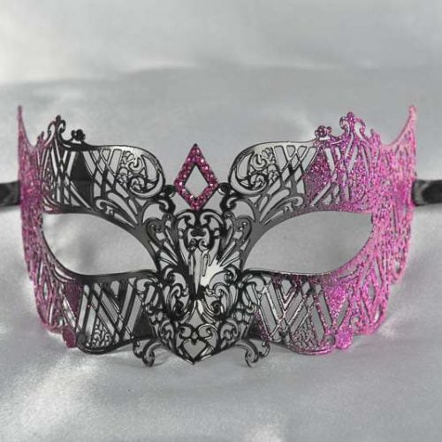 masquerade ball mask laser cut lace in cerise