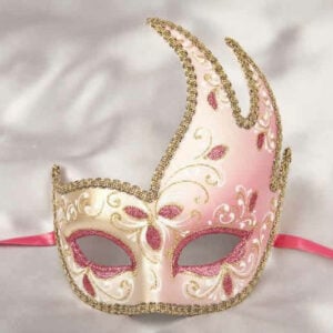 cerise pink swan carnival mask