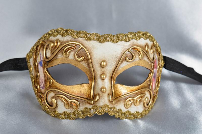 cream Venetian character mask