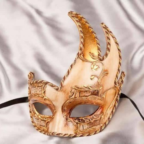 Swan Colombina Black Side Feather Silver Masquerade Mask