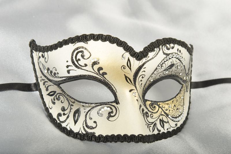 Gold Colombina Crystal Masquerade mask