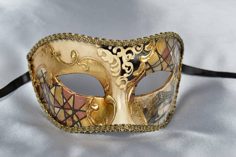 Gold Mask with Venetian Scenes