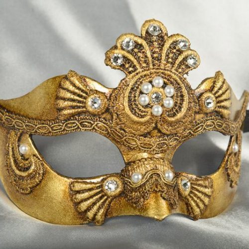 Gold Madam Macrame masquerade mask