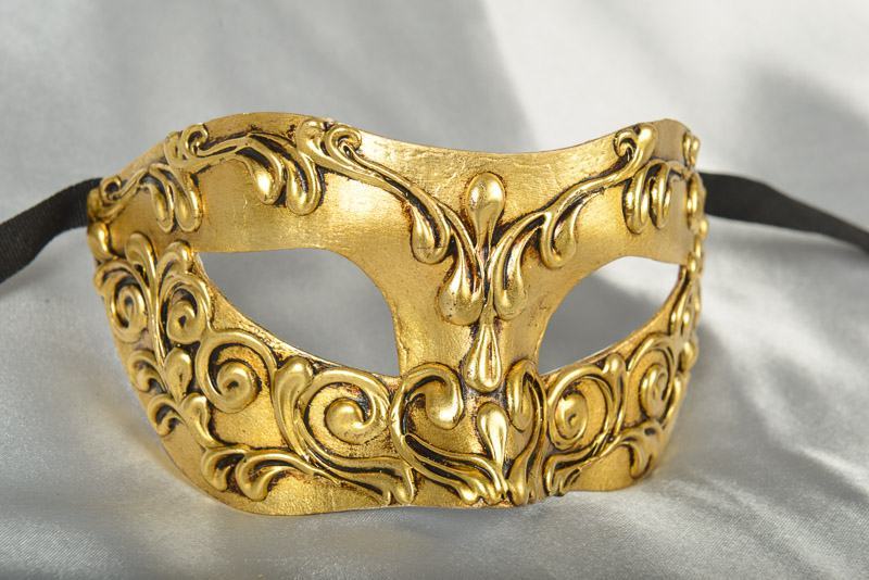 gold unisex masquerade ball mask - Stucchi Gold