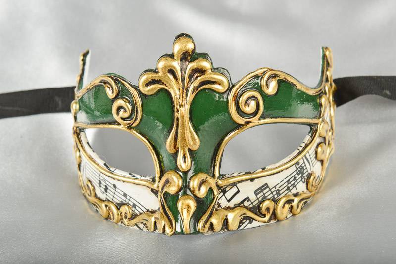 Green Music Mask for masquerade ball - Madam