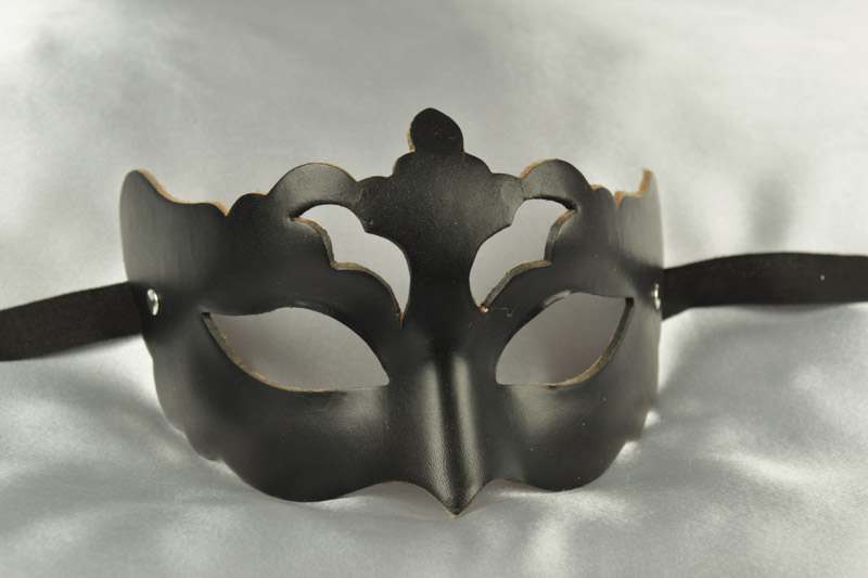 Ladies black leather mask - Rondin