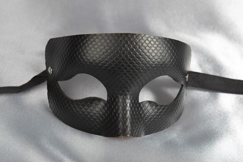 Black Leather Male Ball Mask