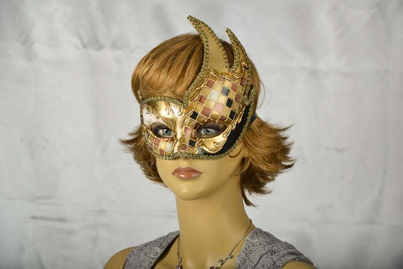 Venetian Swan masquerade mask on female face