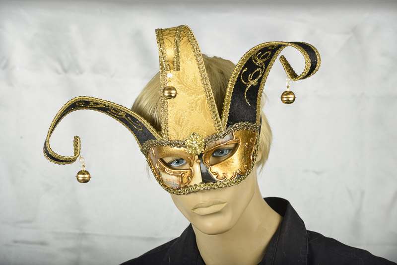 colombina Venetian Colombina Mask with headress on male face
