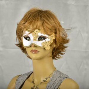 Luxury masquerade mask on female face