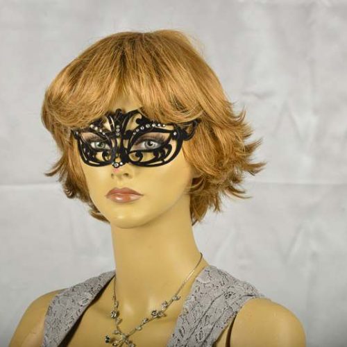 masquerade ball mask flock metal mask on female face