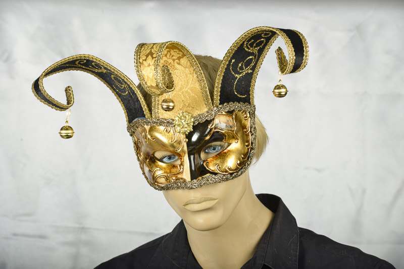masquerade ball mask Joker Jester on male face