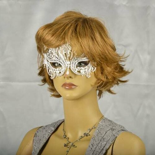 Filigree metal Leda Mask on Model