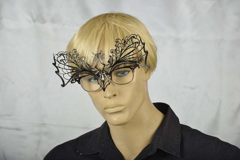 Masquerade masks for glasses Ragentella attached to male glasses