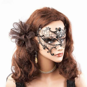 White Occhialino Lux - Luxury Filigree Lace Metal Phantom Masks - Image 2