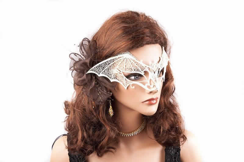 Women Masquerade Masks Halloween Bat Mask for Women Filigree Metal