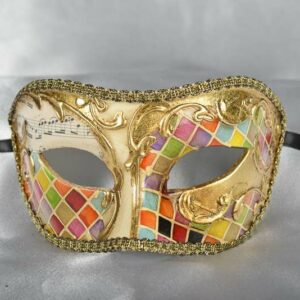 mosaic decorated colombina masquerade mask