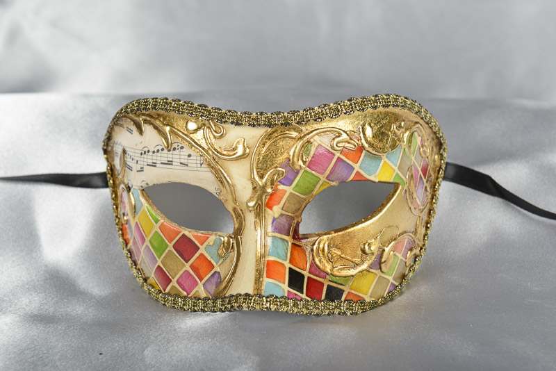 mosaic decorated colombina masquerade mask