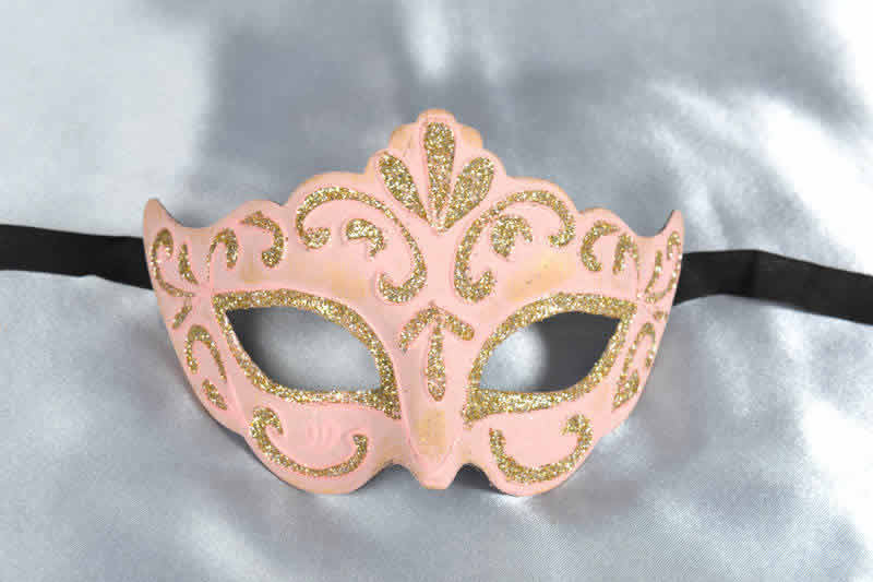 Pink paper mache Venetian mask | Princess