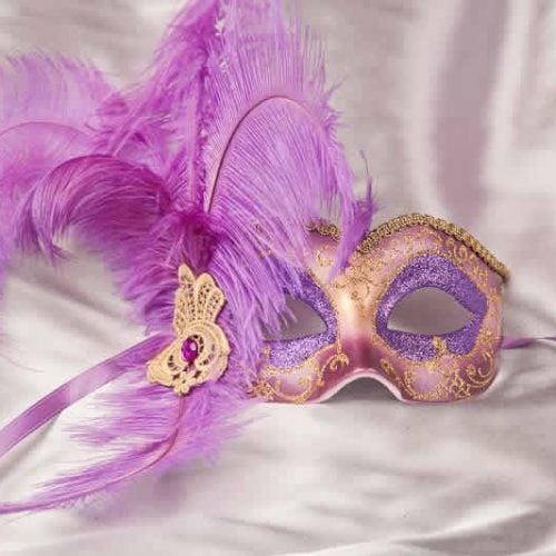 Purple Semplice Gold feminine masquerade mask