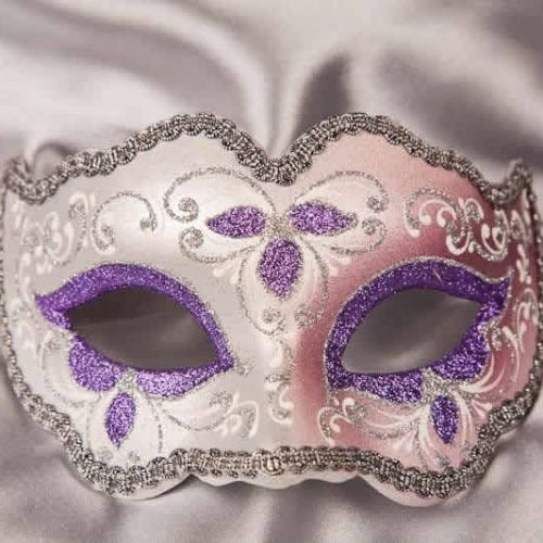 Iris carnival masquerade mask in purple