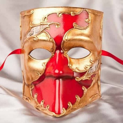 Venice carnival mask - Bauta Red