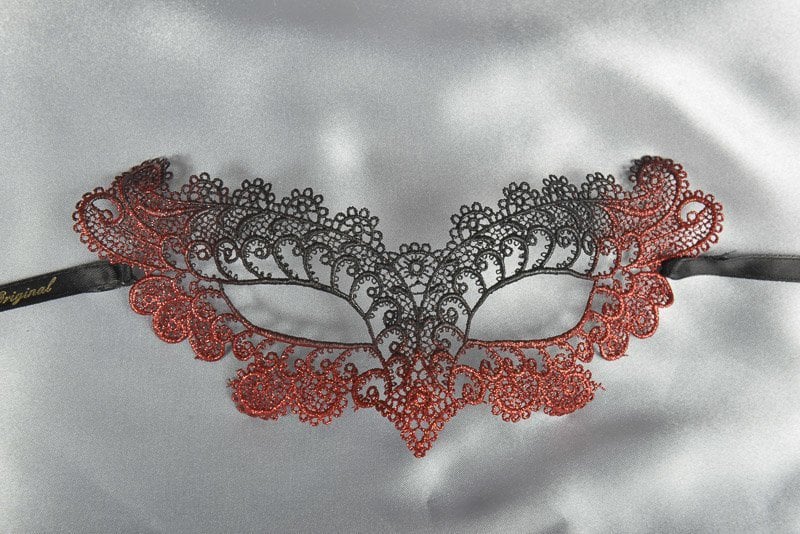 red Burano Lace Mask